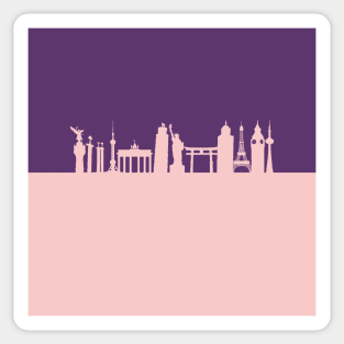 World Showcase Famous Monuments Millennial Pink Sticker